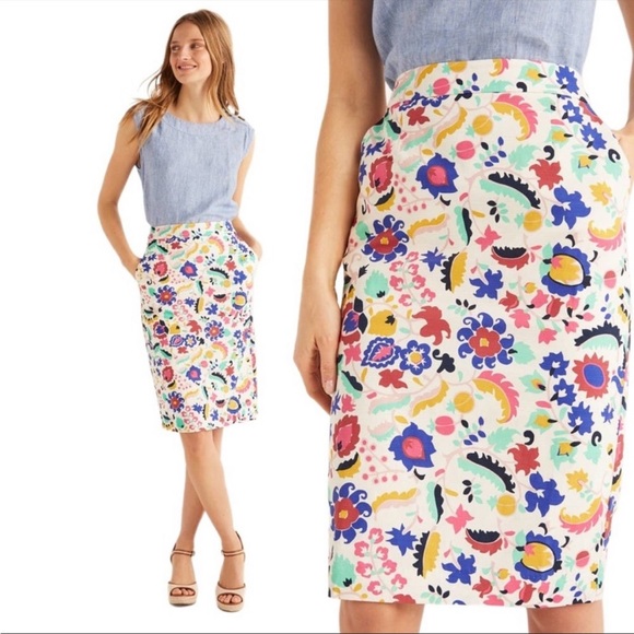Boden Dresses & Skirts - Boden Gabriella Retro Floral Print Stretch Pencil Skirt